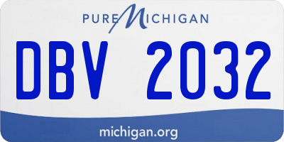 MI license plate DBV2032