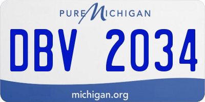 MI license plate DBV2034