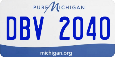 MI license plate DBV2040