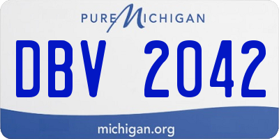 MI license plate DBV2042