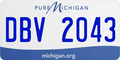 MI license plate DBV2043
