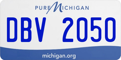 MI license plate DBV2050