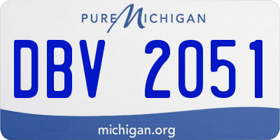 MI license plate DBV2051