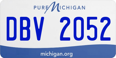MI license plate DBV2052