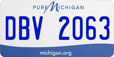 MI license plate DBV2063