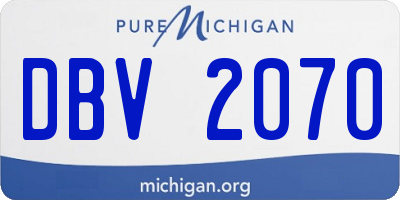 MI license plate DBV2070