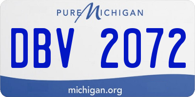 MI license plate DBV2072