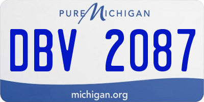 MI license plate DBV2087
