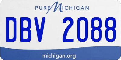 MI license plate DBV2088