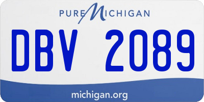 MI license plate DBV2089