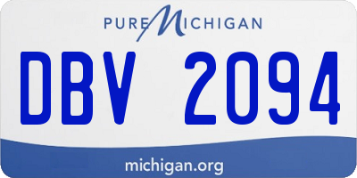 MI license plate DBV2094