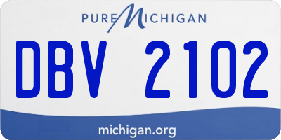 MI license plate DBV2102