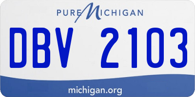 MI license plate DBV2103
