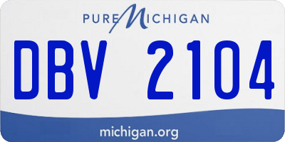 MI license plate DBV2104