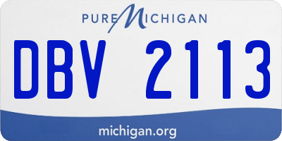MI license plate DBV2113
