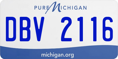 MI license plate DBV2116