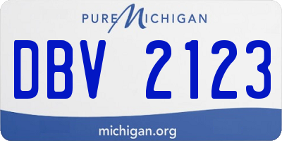 MI license plate DBV2123