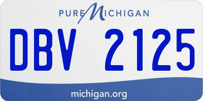 MI license plate DBV2125