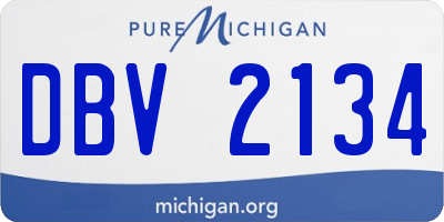MI license plate DBV2134