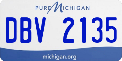 MI license plate DBV2135