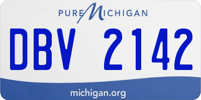 MI license plate DBV2142