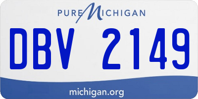 MI license plate DBV2149