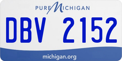 MI license plate DBV2152