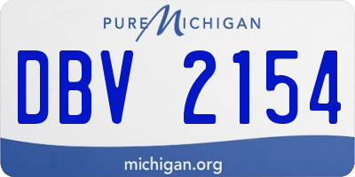 MI license plate DBV2154