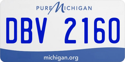 MI license plate DBV2160