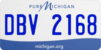 MI license plate DBV2168
