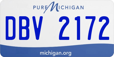 MI license plate DBV2172