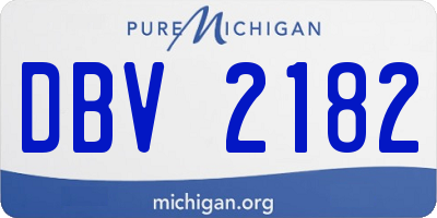 MI license plate DBV2182
