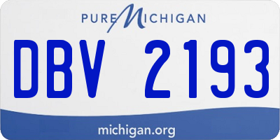 MI license plate DBV2193