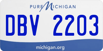 MI license plate DBV2203