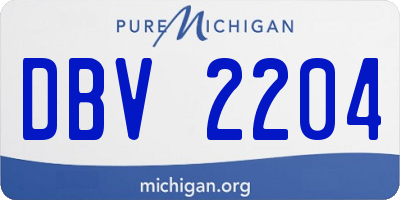 MI license plate DBV2204
