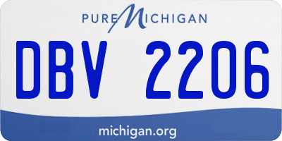 MI license plate DBV2206