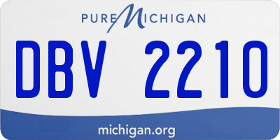 MI license plate DBV2210
