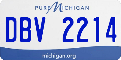 MI license plate DBV2214