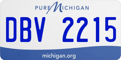 MI license plate DBV2215