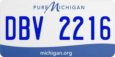 MI license plate DBV2216