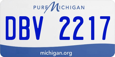 MI license plate DBV2217