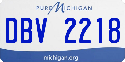 MI license plate DBV2218
