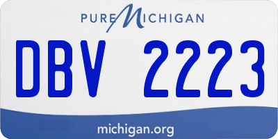 MI license plate DBV2223