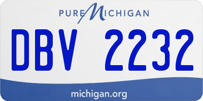 MI license plate DBV2232