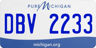 MI license plate DBV2233
