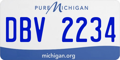 MI license plate DBV2234