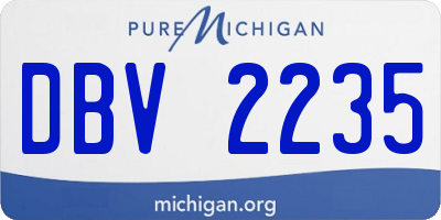 MI license plate DBV2235