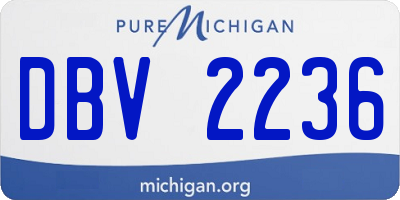 MI license plate DBV2236