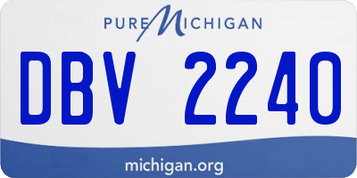 MI license plate DBV2240