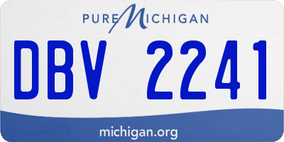 MI license plate DBV2241